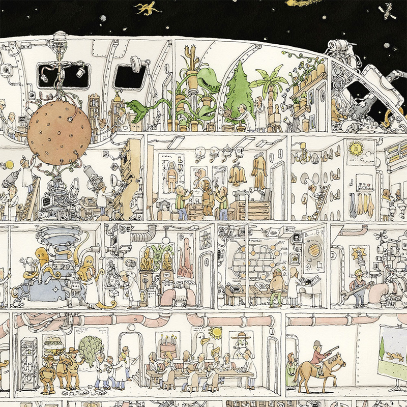Illustration for article titled An Incredibly Detailed Illustration of the Spaceship That Has Everything